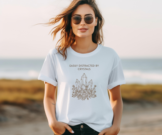 Easily Distracted by Crystals Graphic Tee