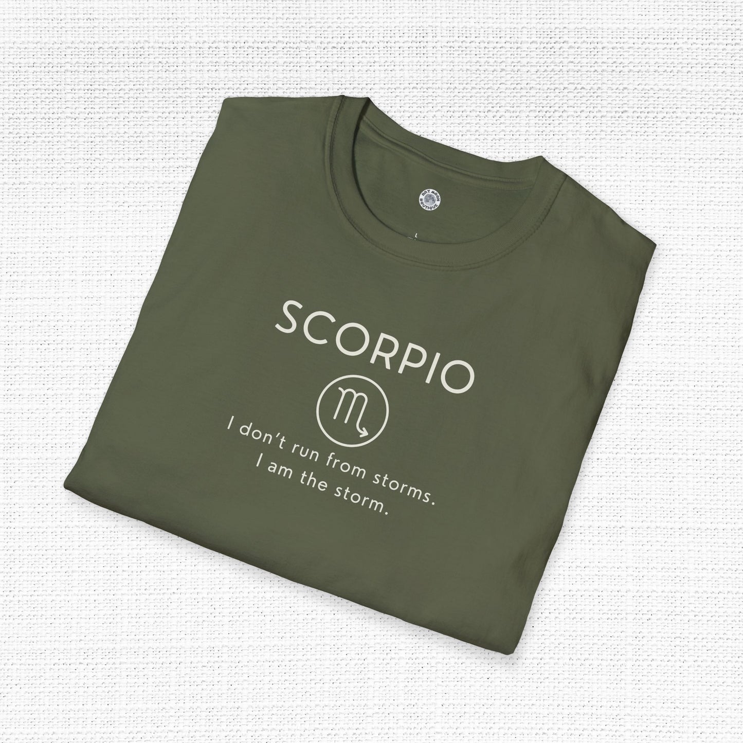 Scorpio Zodiac Sign Motto Tee: I don't run from storms