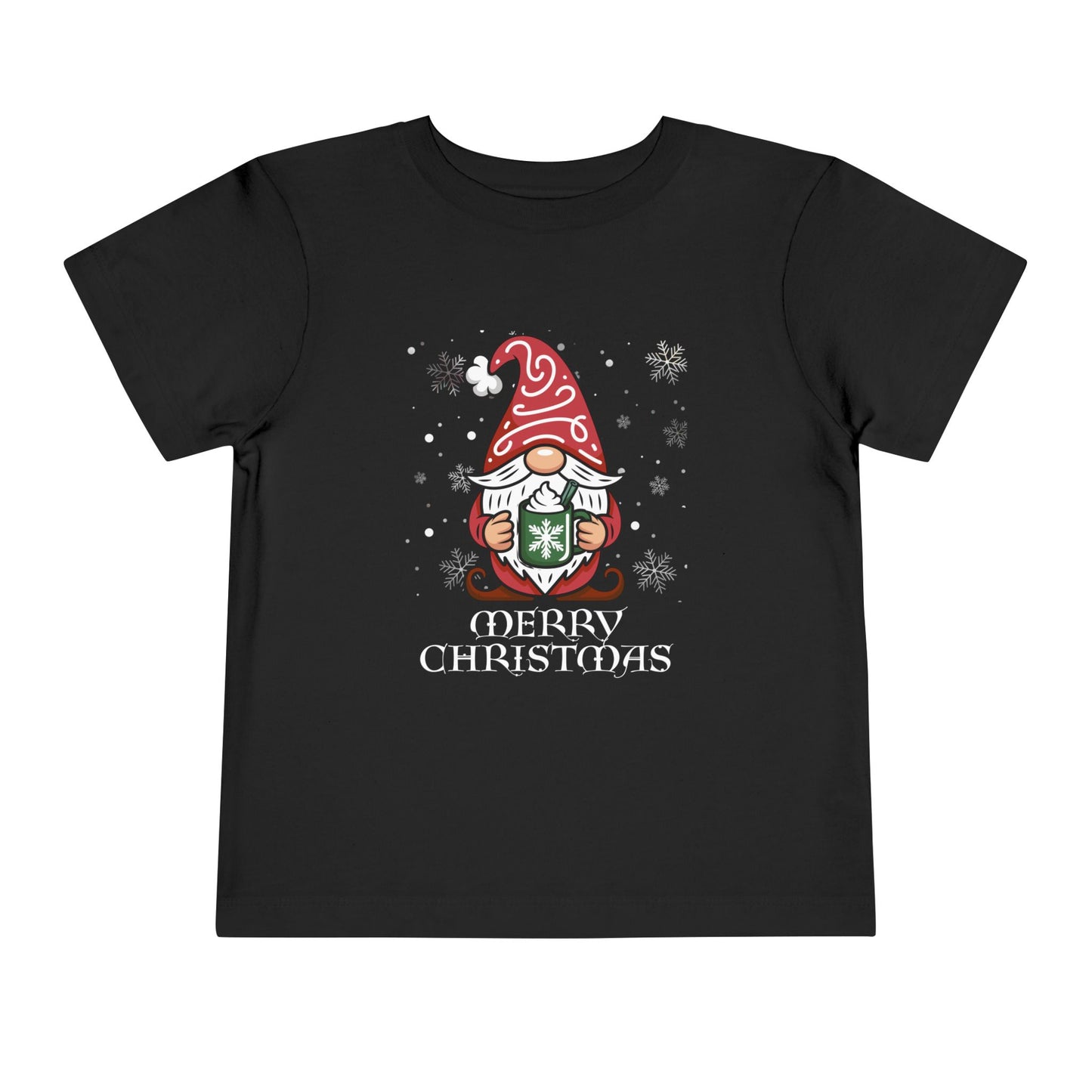 Merry Christmas Gnome Tee, Toddler Holiday T Shirt