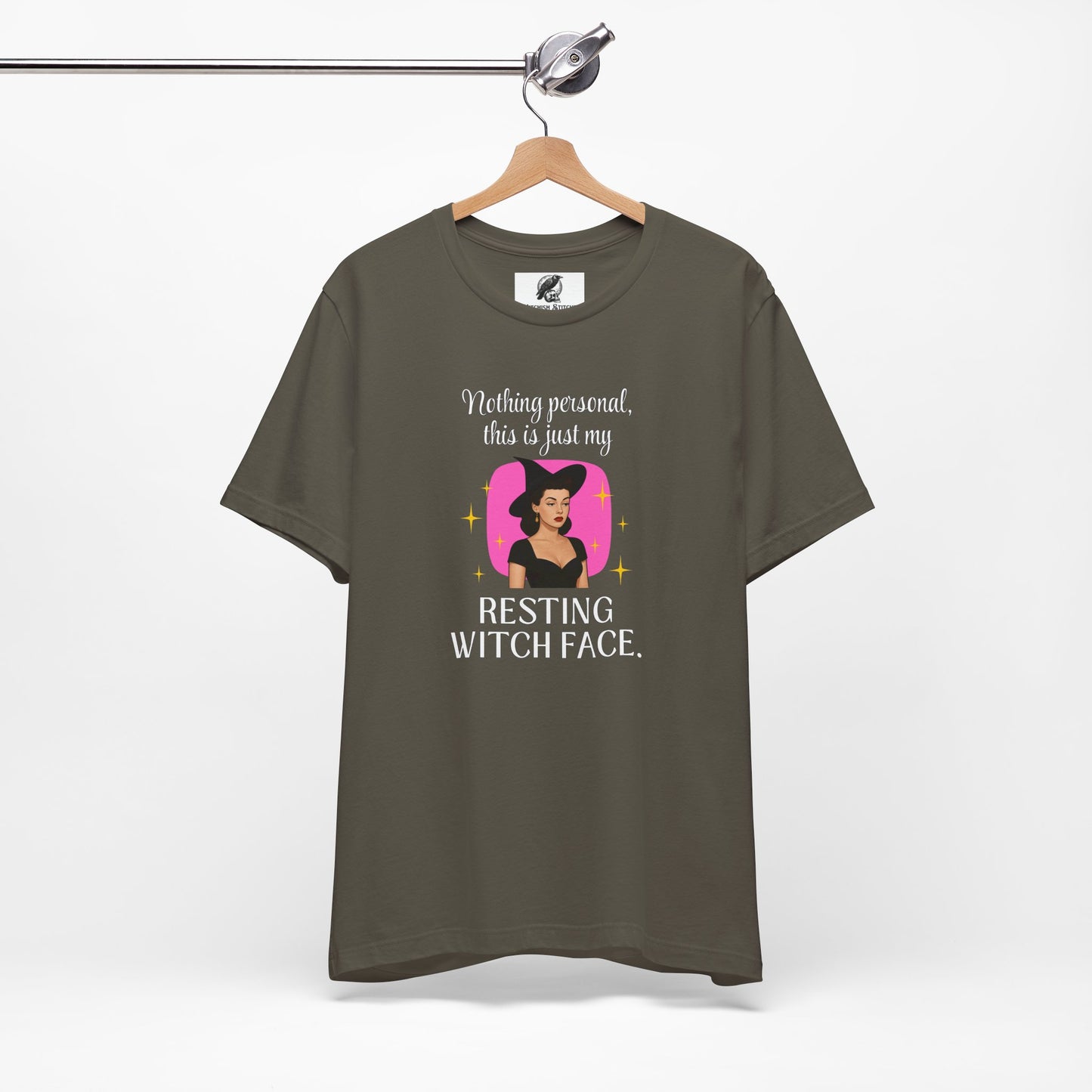 Resting Witch Face Graphic Tee, Pinup Unisex T Shirt
