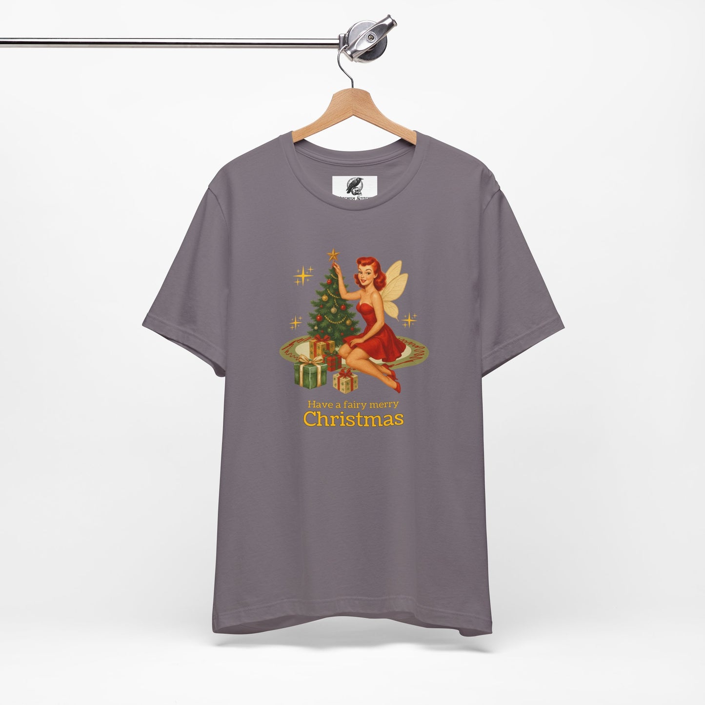 Fairy Christmas Graphic Tee, Vintage Pinup Unisex Shirt