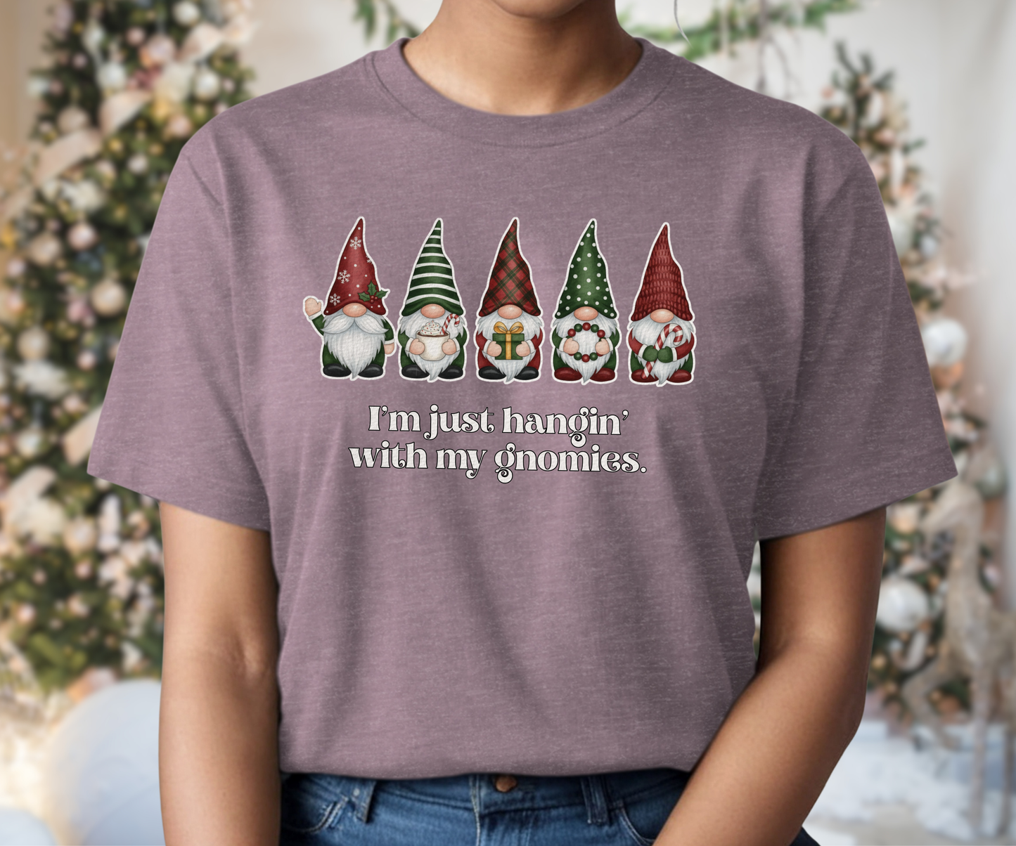 Hangin' With My Gnomies Graphic Tee, Unisex Christmas Shirt