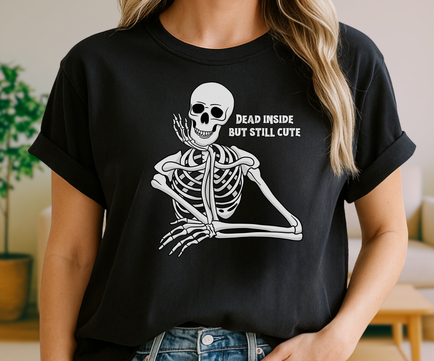 Dead Inside But Still Cute! Unisex Skeleton Tee
