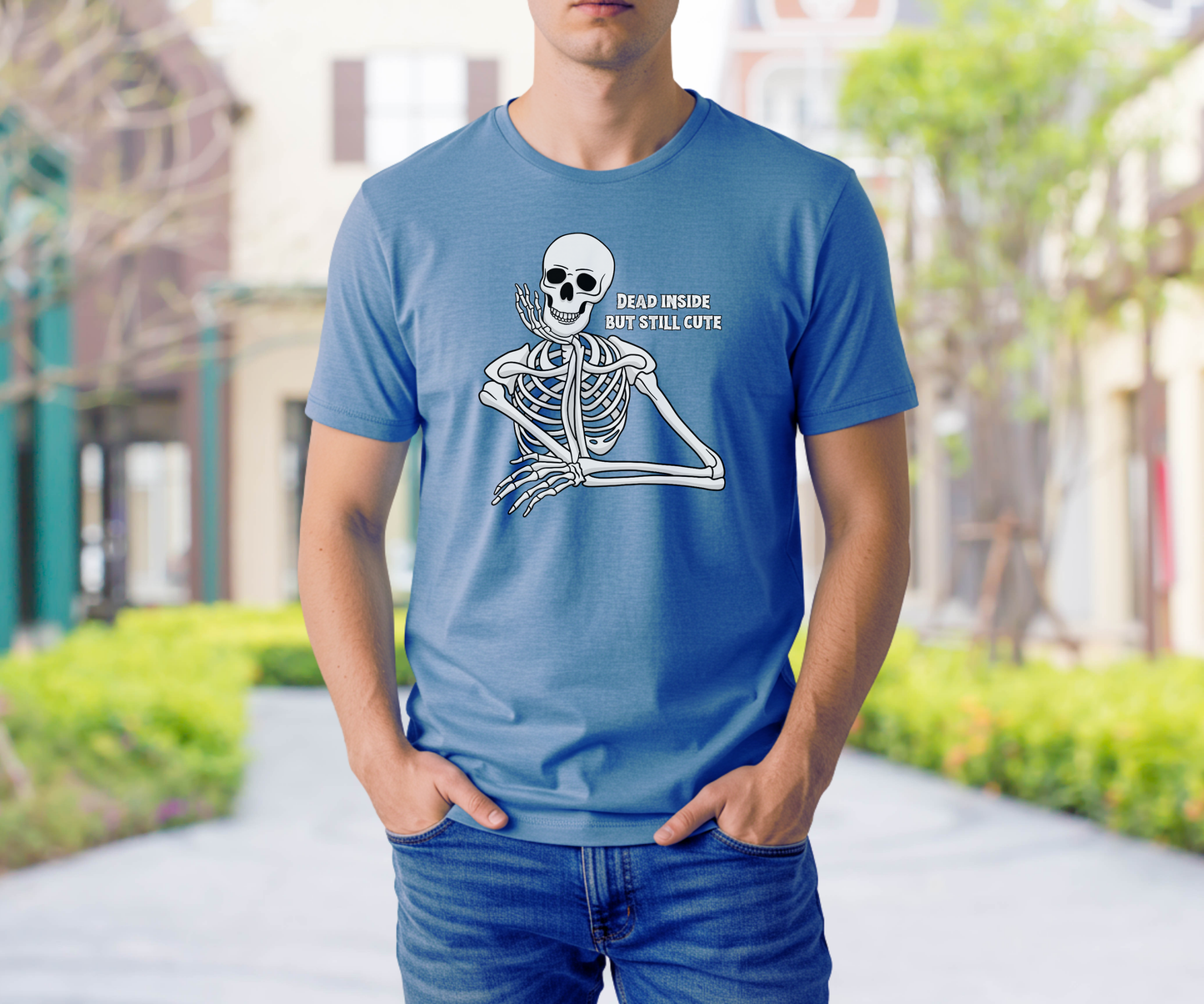 Dead Inside But Still Cute! Unisex Skeleton Tee