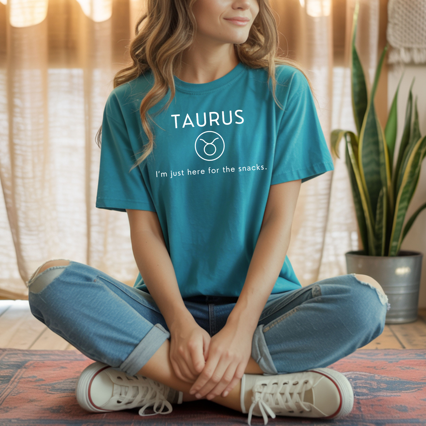 Taurus Zodiac Sign Motto Tee: I'm just here for the snacks