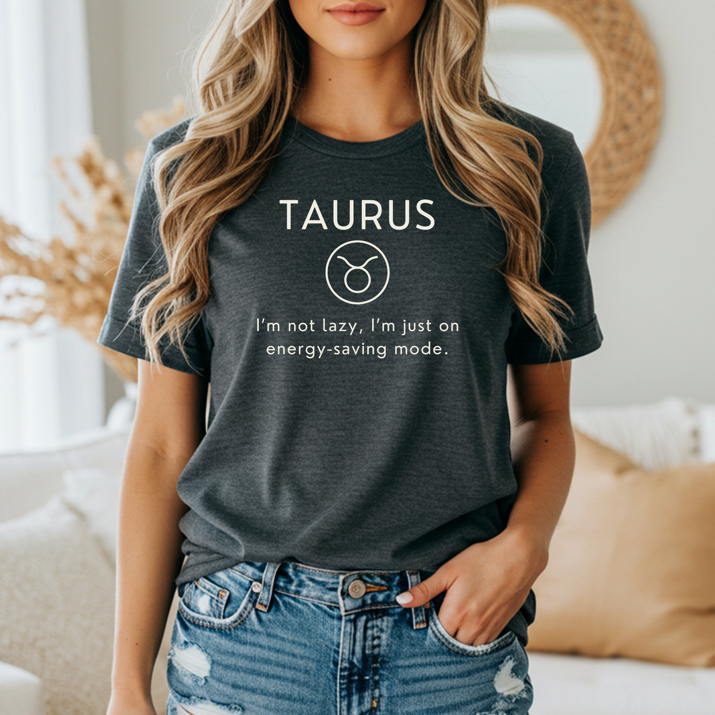 Taurus Zodiac Sign Motto Tee: Energy-saving mode