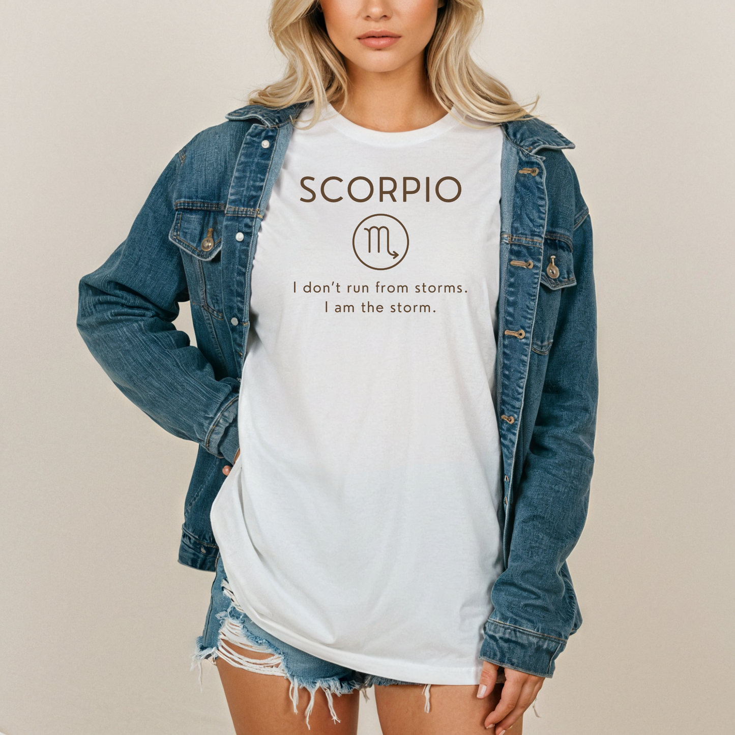 Scorpio Zodiac Sign Motto Tee: I don't run from storms