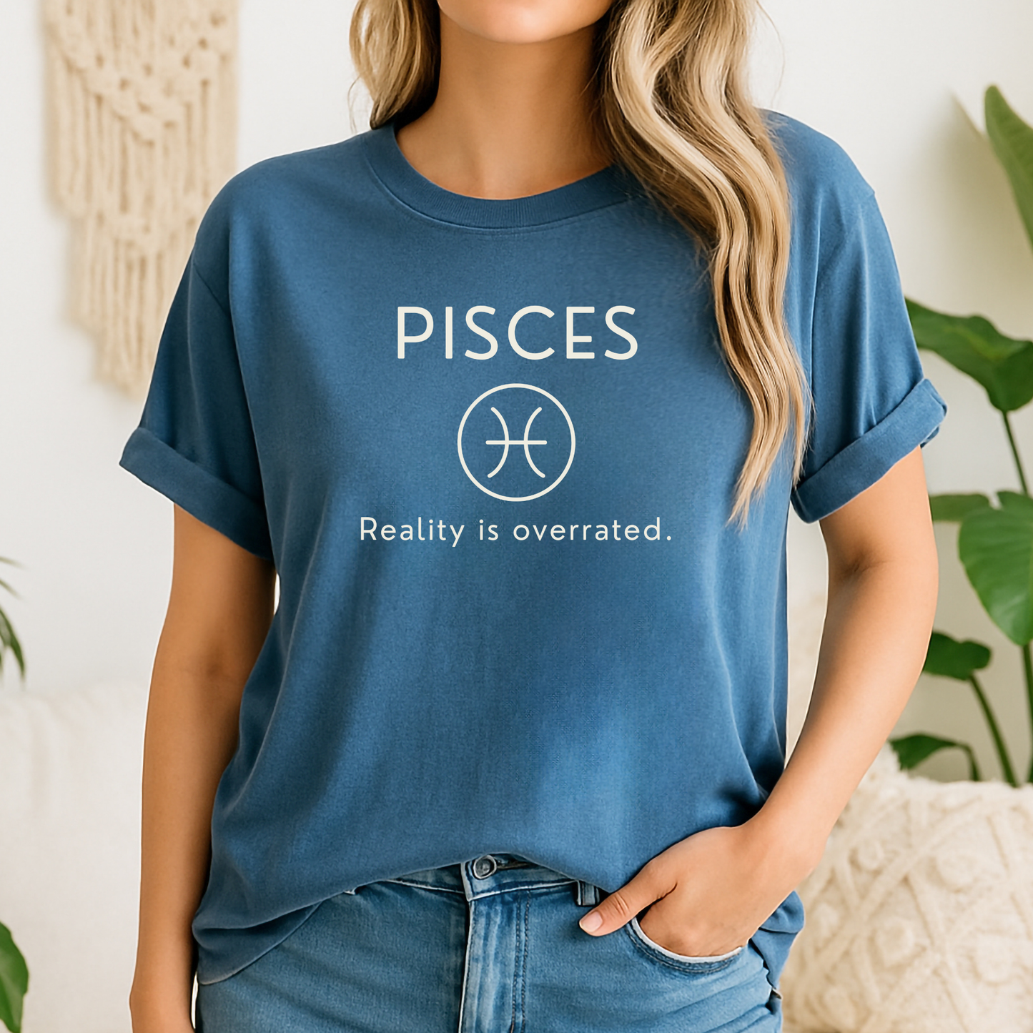 Pisces Zodiac Sign Motto Tee: Reality is overrated