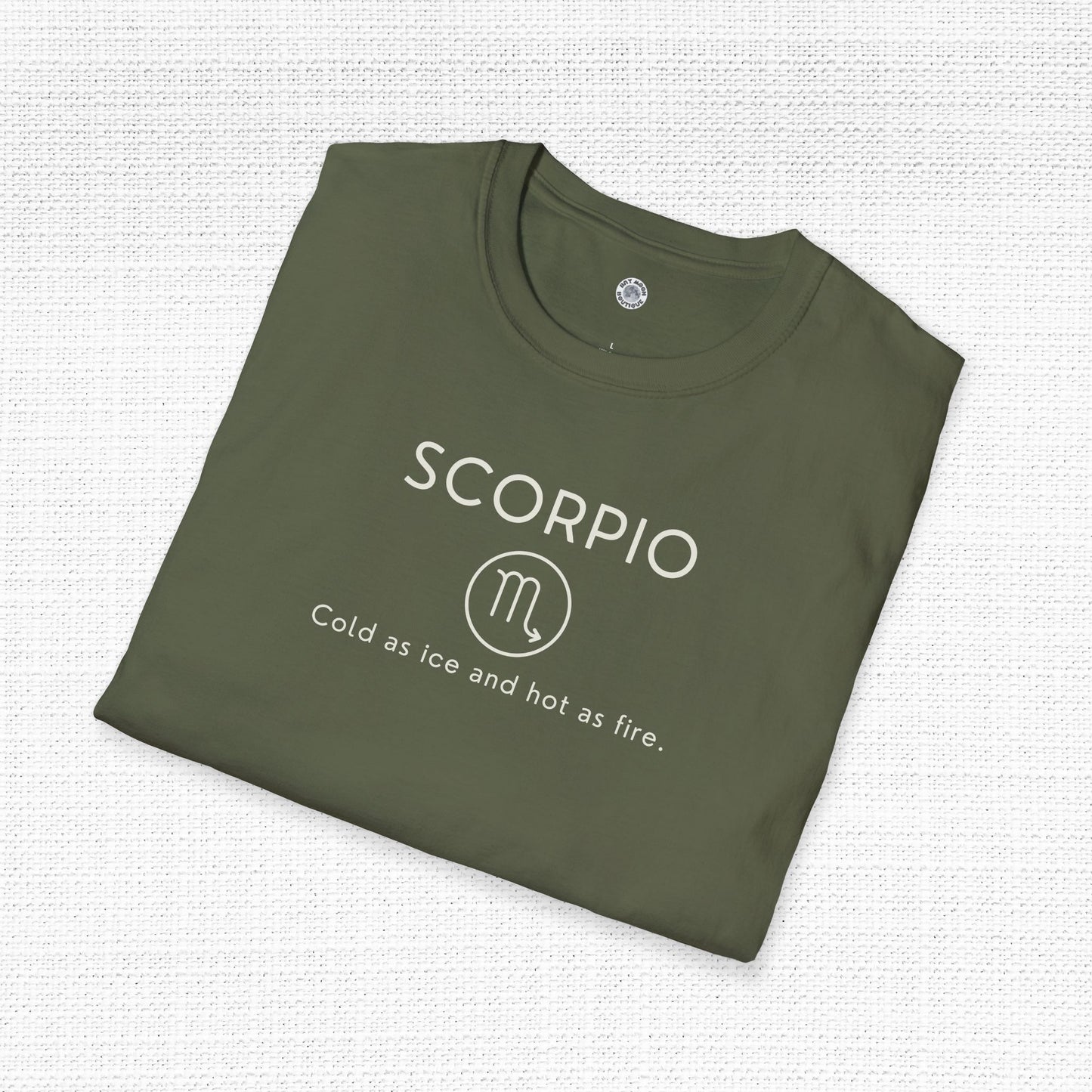 Scorpio Zodiac Sign Motto Tee: Cold as ice and hot as fire