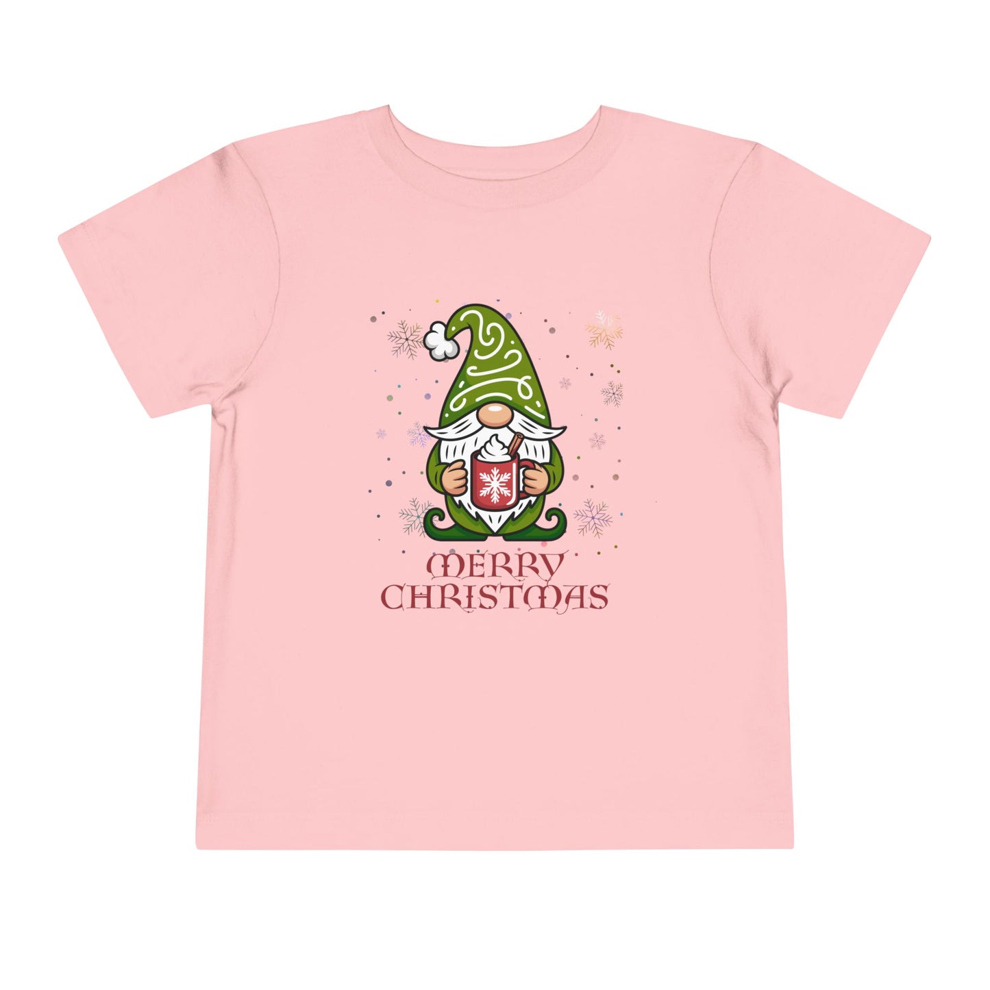 Merry Christmas Gnome Tee, Toddler Holiday T Shirt