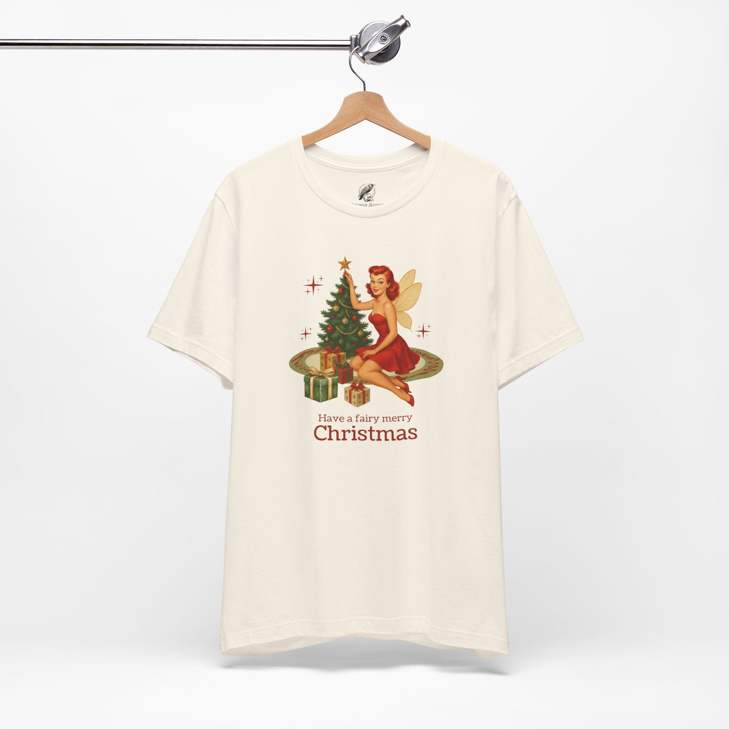 Fairy Christmas Graphic Tee, Vintage Pinup Unisex Shirt