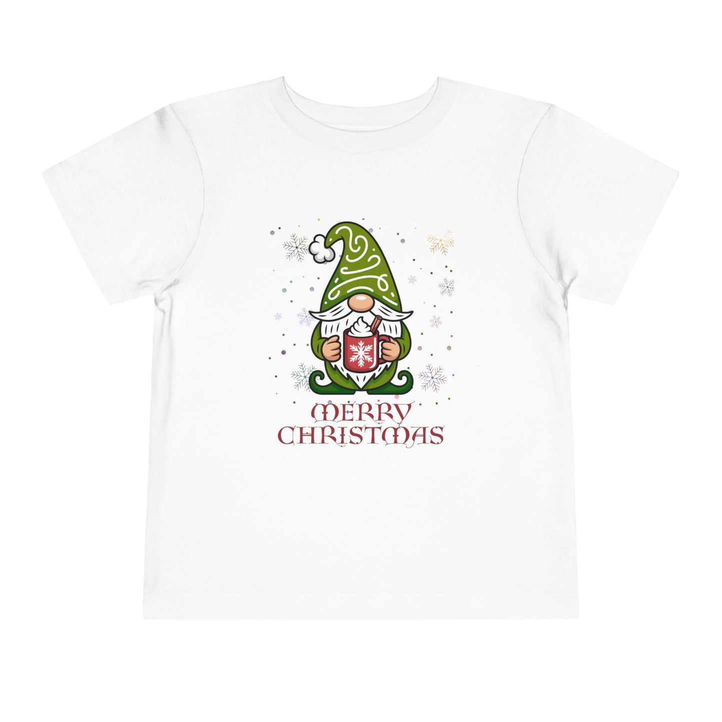 Merry Christmas Gnome Tee, Toddler Holiday T Shirt