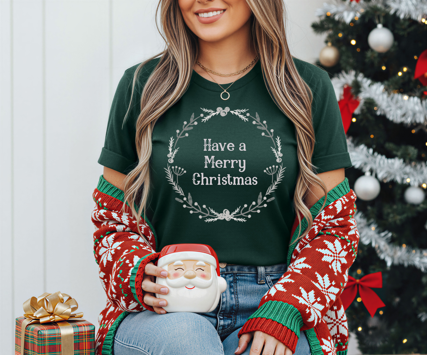 Merry Christmas Minimalist Tee, Unisex Christmas T Shirt