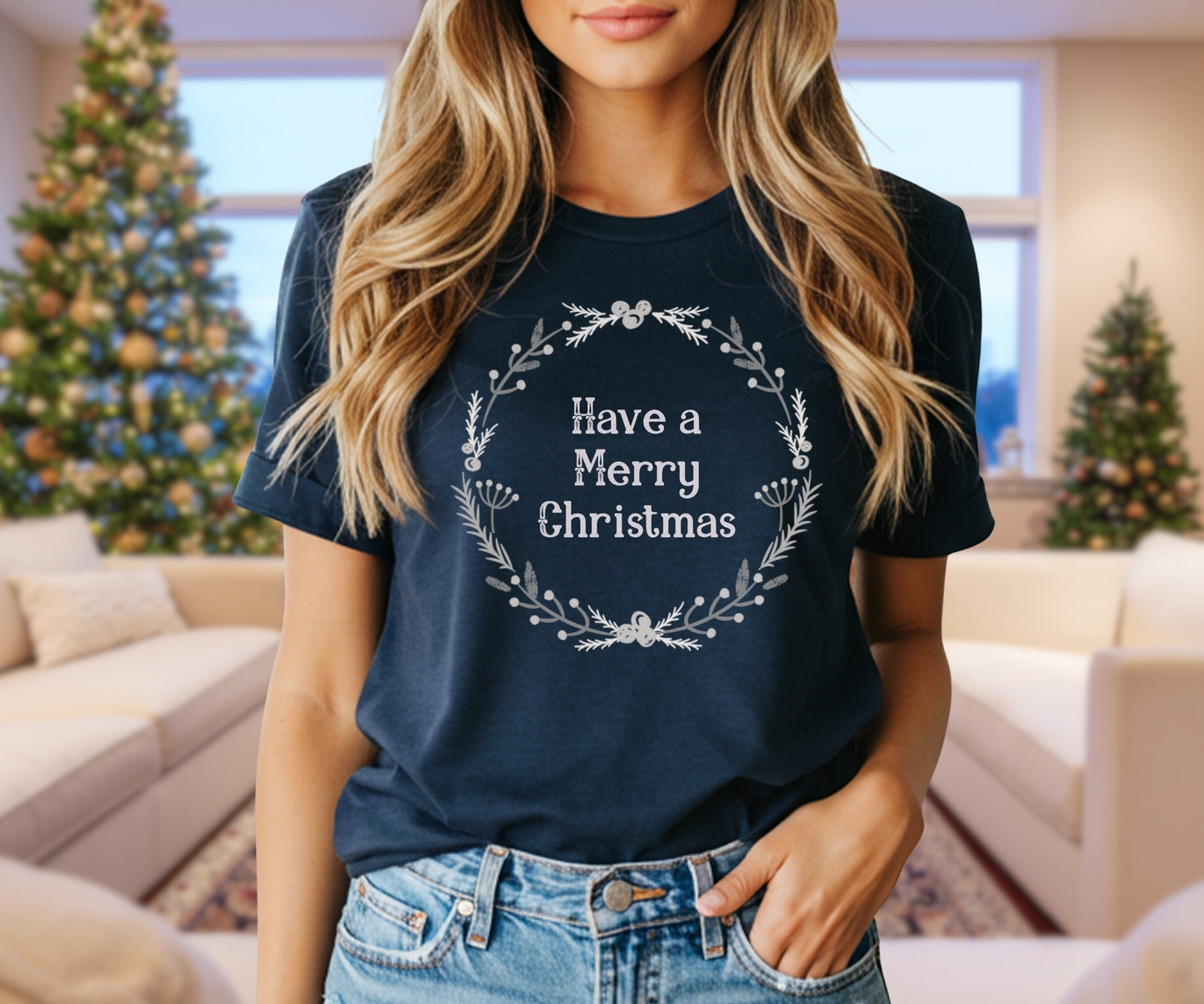 Merry Christmas Minimalist Tee, Unisex Christmas T Shirt