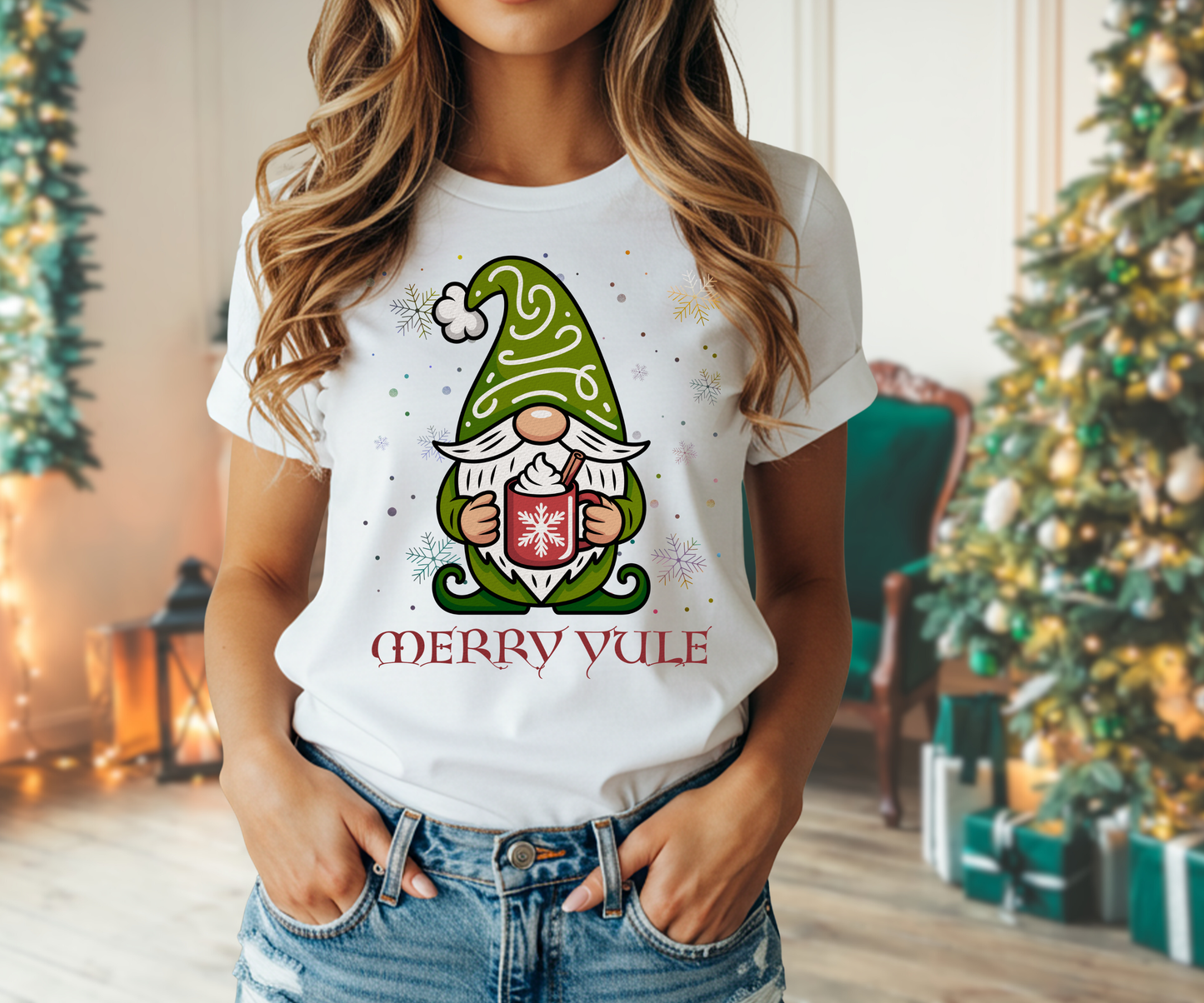 Merry Yule Gnome Tee, Scandinavian Merry Christmas Unisex T Shirt