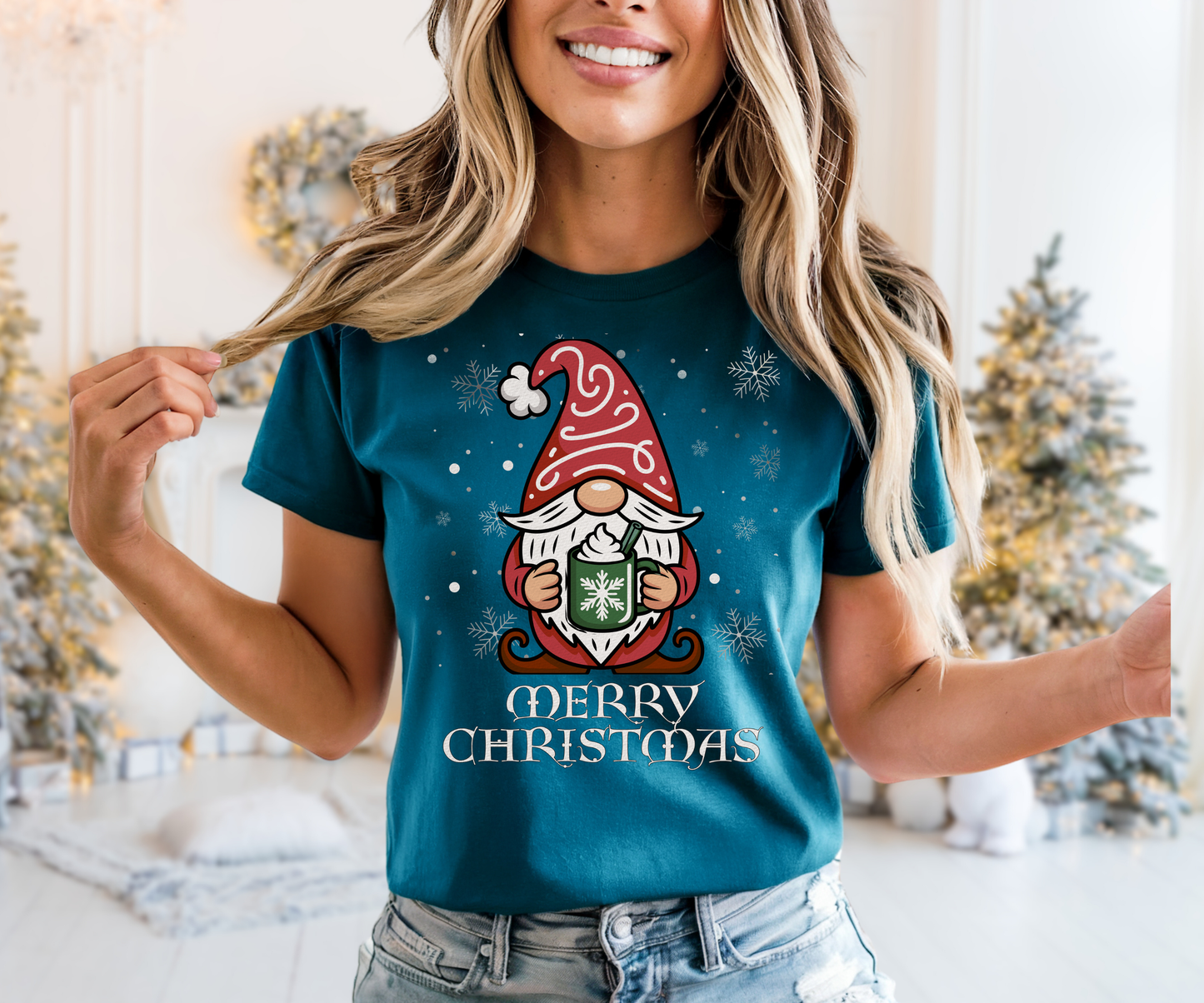 Merry Christmas Gnome Tee, Unisex Holiday T Shirt