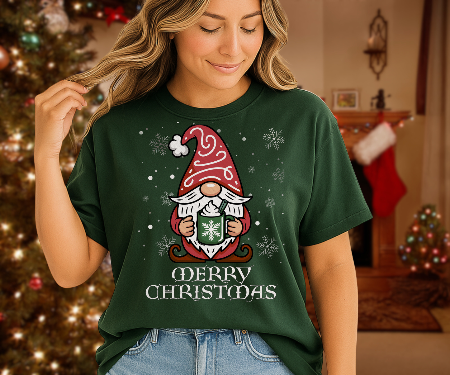 Merry Christmas Gnome Tee, Unisex Holiday T Shirt