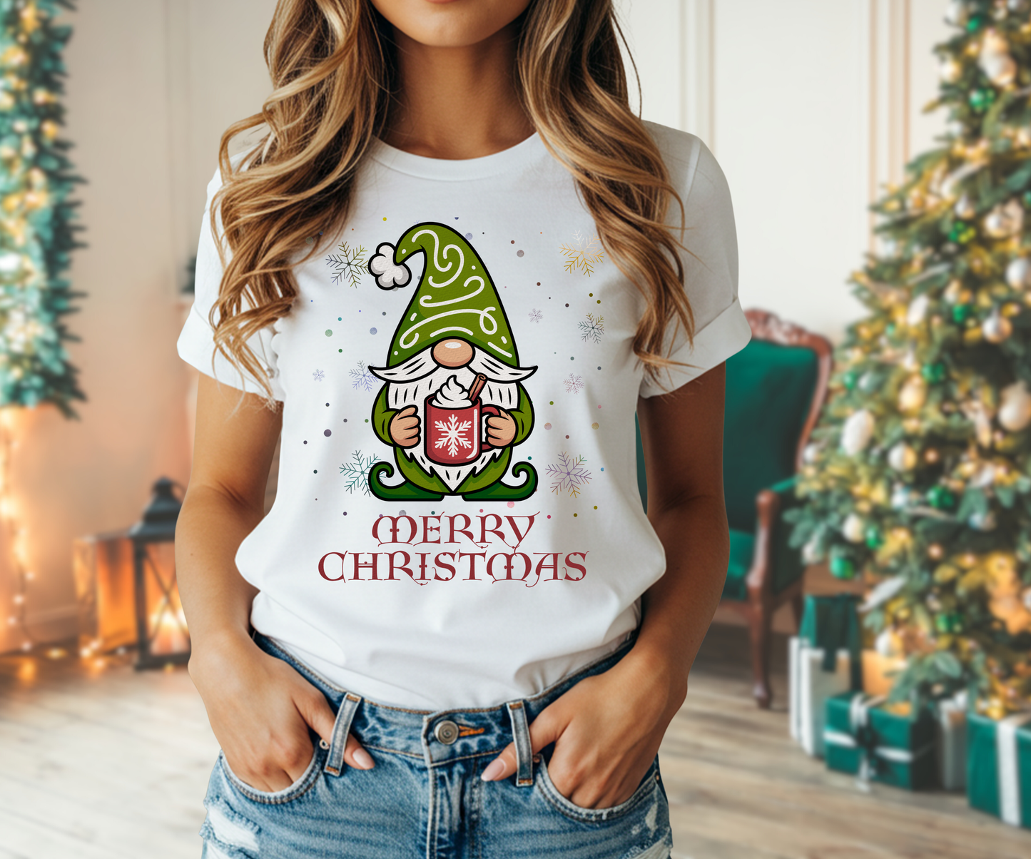 Merry Christmas Gnome Tee, Unisex Holiday T Shirt