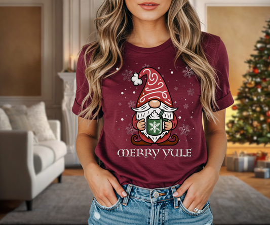 Merry Yule Gnome Tee, Scandinavian Merry Christmas Unisex T Shirt