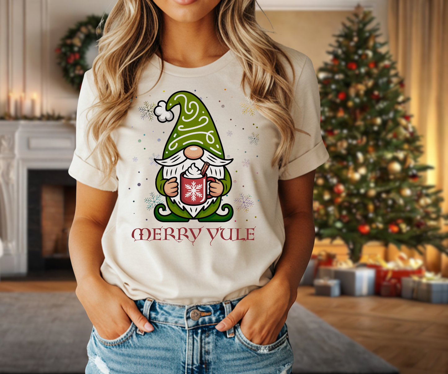 Merry Yule Gnome Tee, Scandinavian Merry Christmas Unisex T Shirt