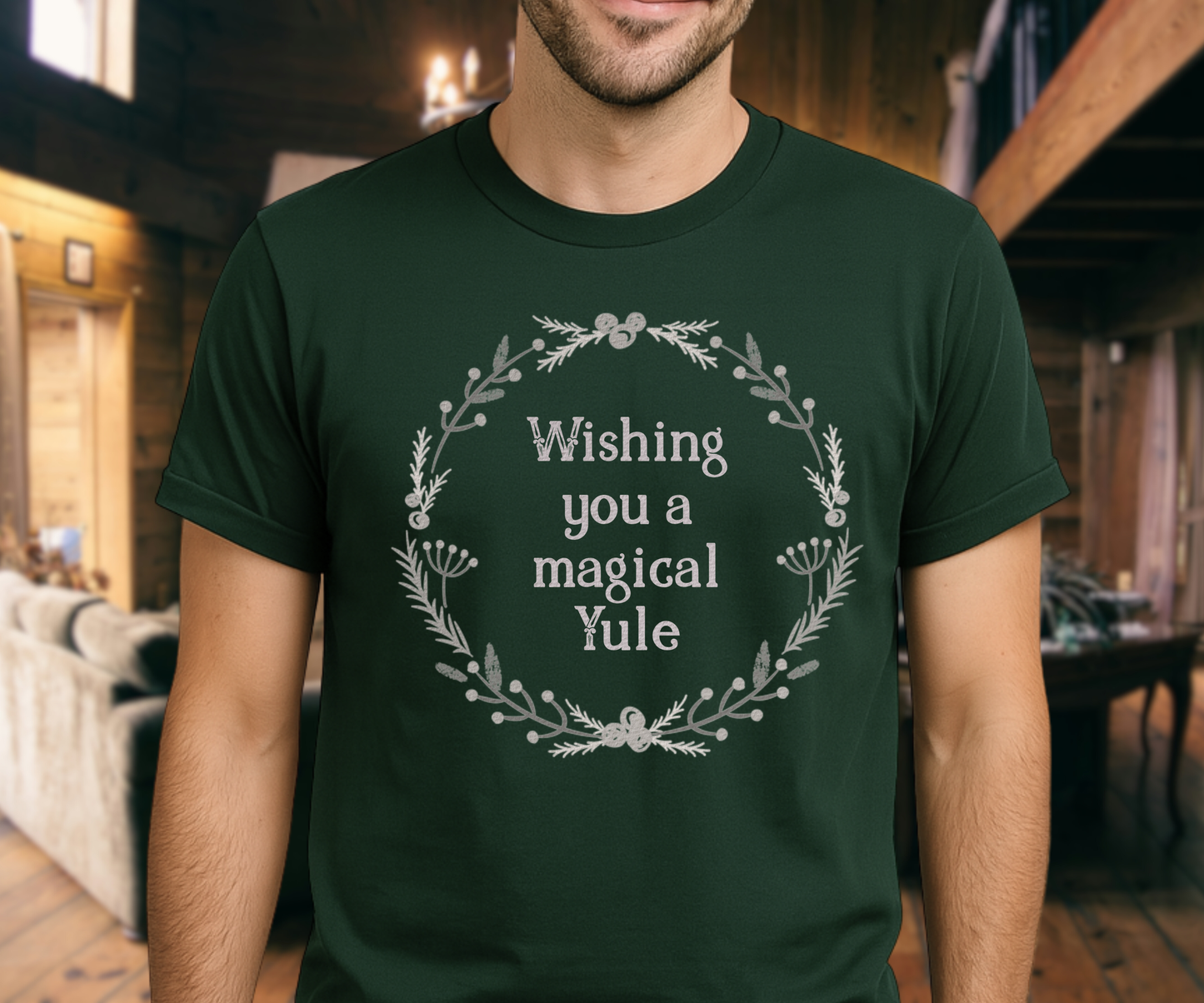 Wishing You a Magical Yule Minimalist Tee, Unisex Christmas T Shirt