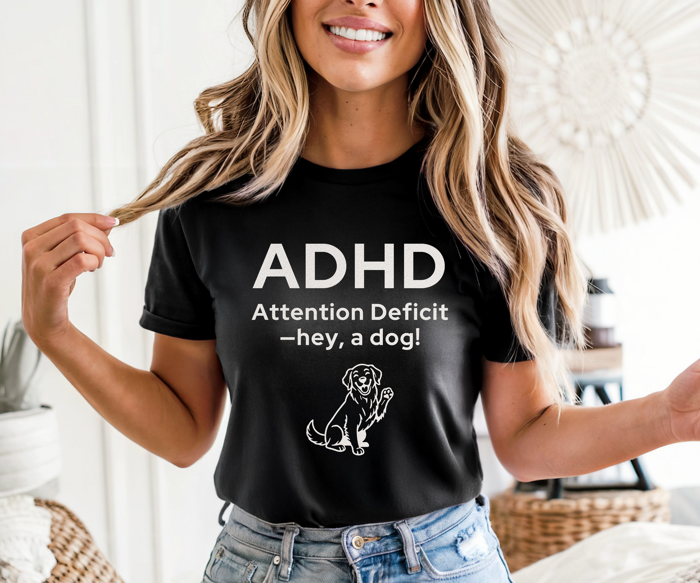 ADHD Dog Lover T Shirt, Funny Unisex Graphic Tee