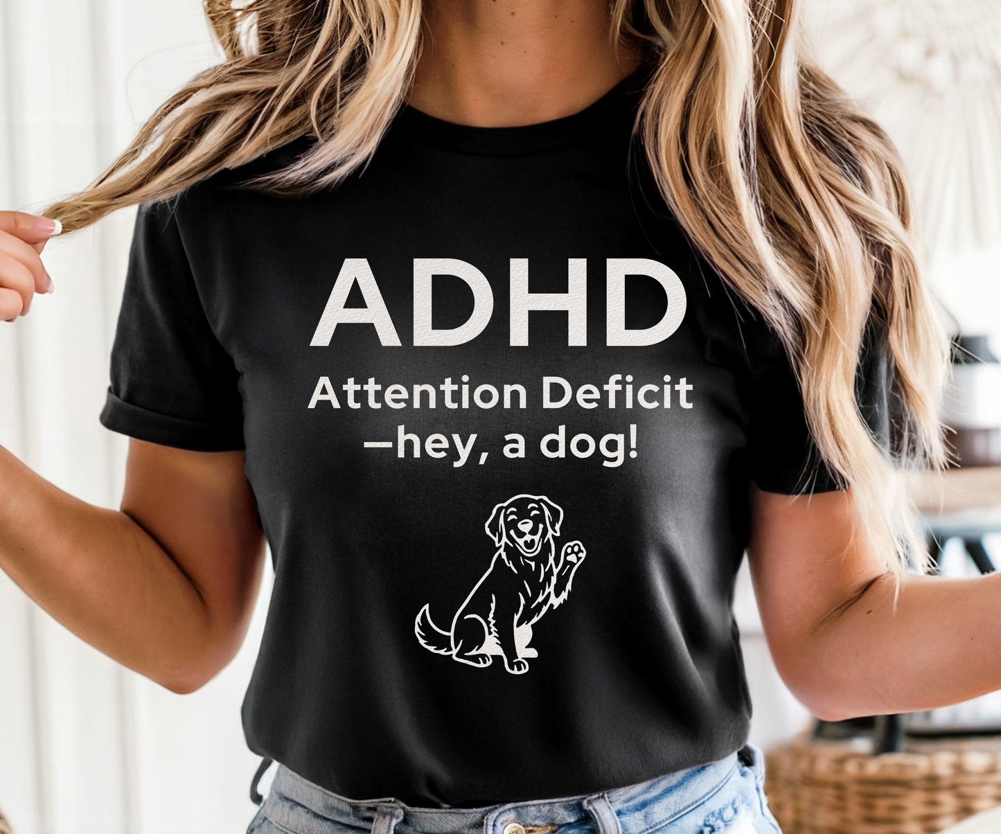 ADHD Dog Lover T Shirt, Funny Unisex Graphic Tee