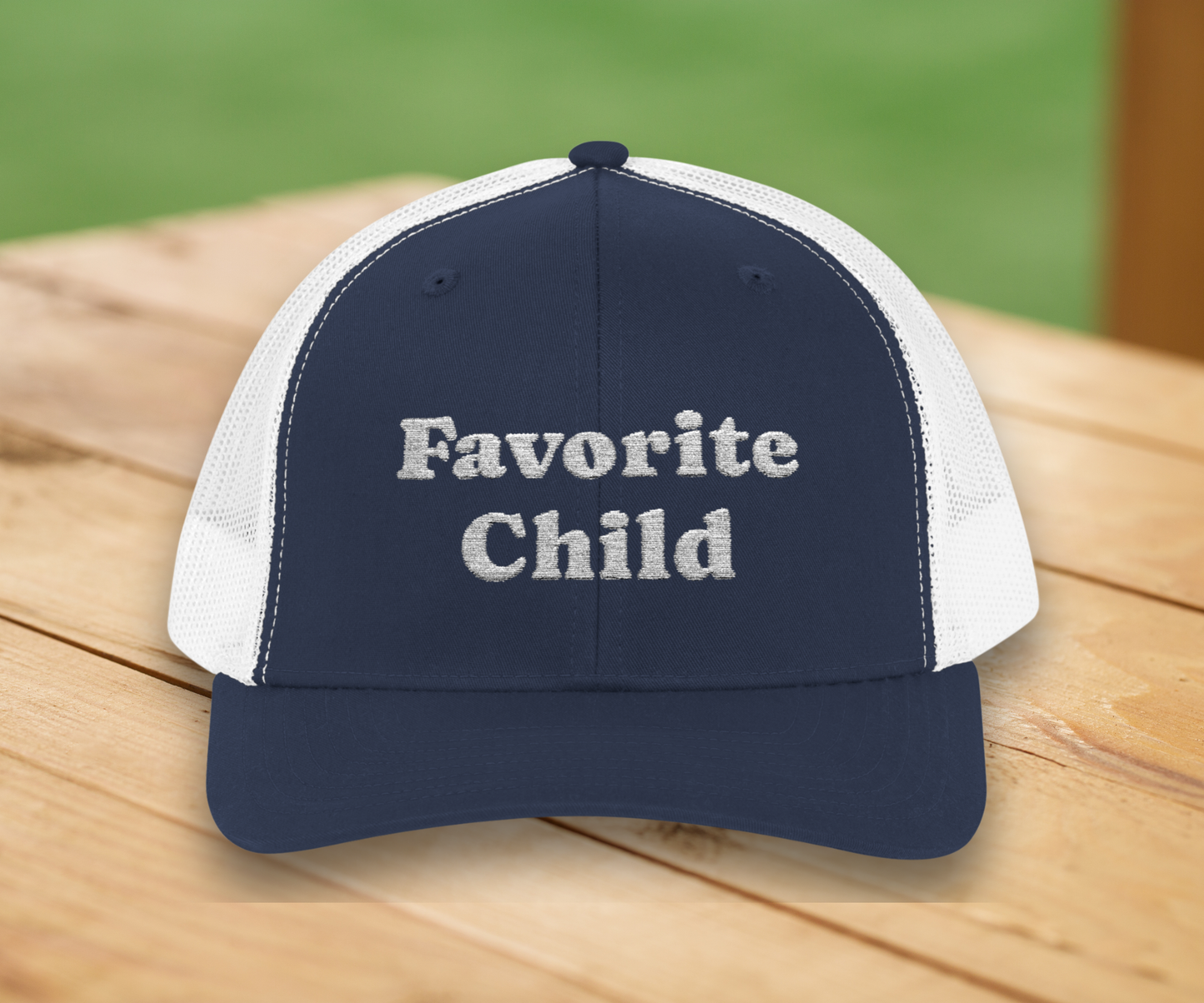 Embroidered "Favorite Child" Snapback Trucker Hat